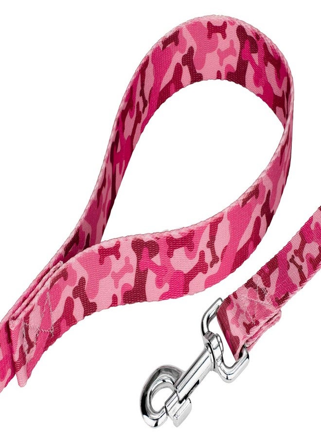 كانتري بروك ديزاين طوق كلاب Country Brook Petz - وردي اللون بنقشة عظمية مموهة - مجموعة مموهة بتصاميم متينة (طول 6 أقدام، عرض 1 بوصة) - Image 4